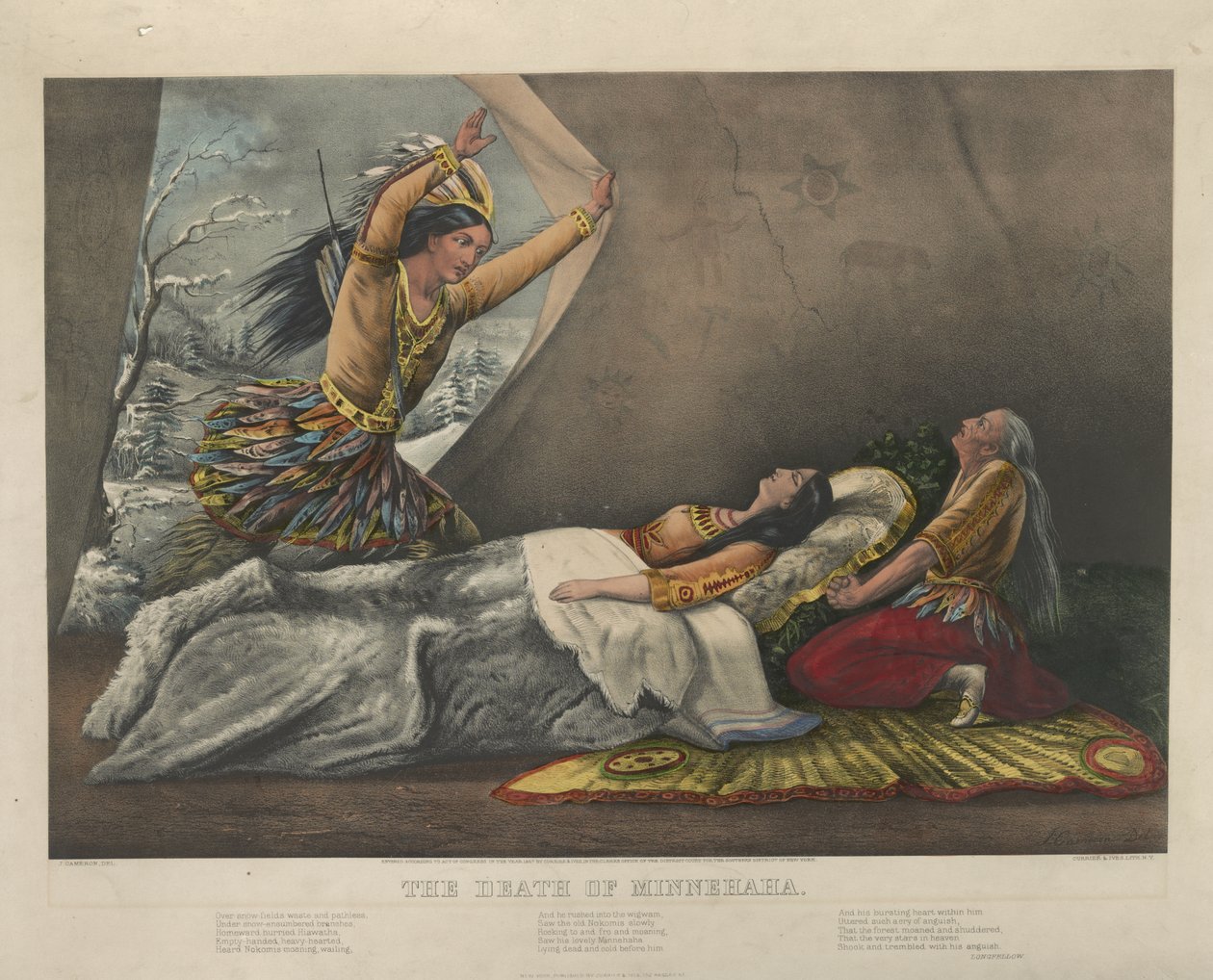 Minnehahas død, 1867 av Nathaniel Currier