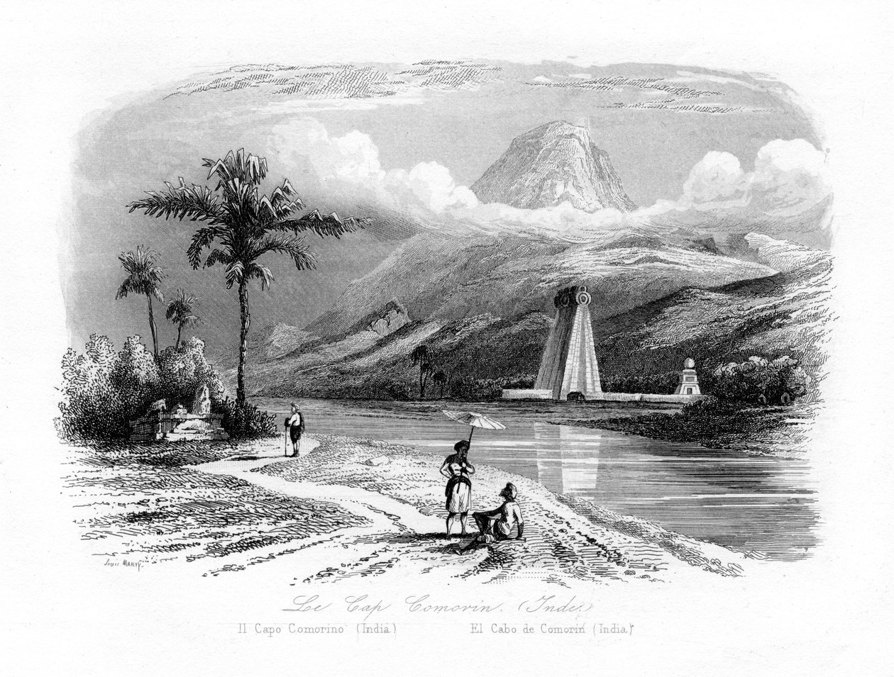 Cape Comorin, India, c1840 av N. Remond