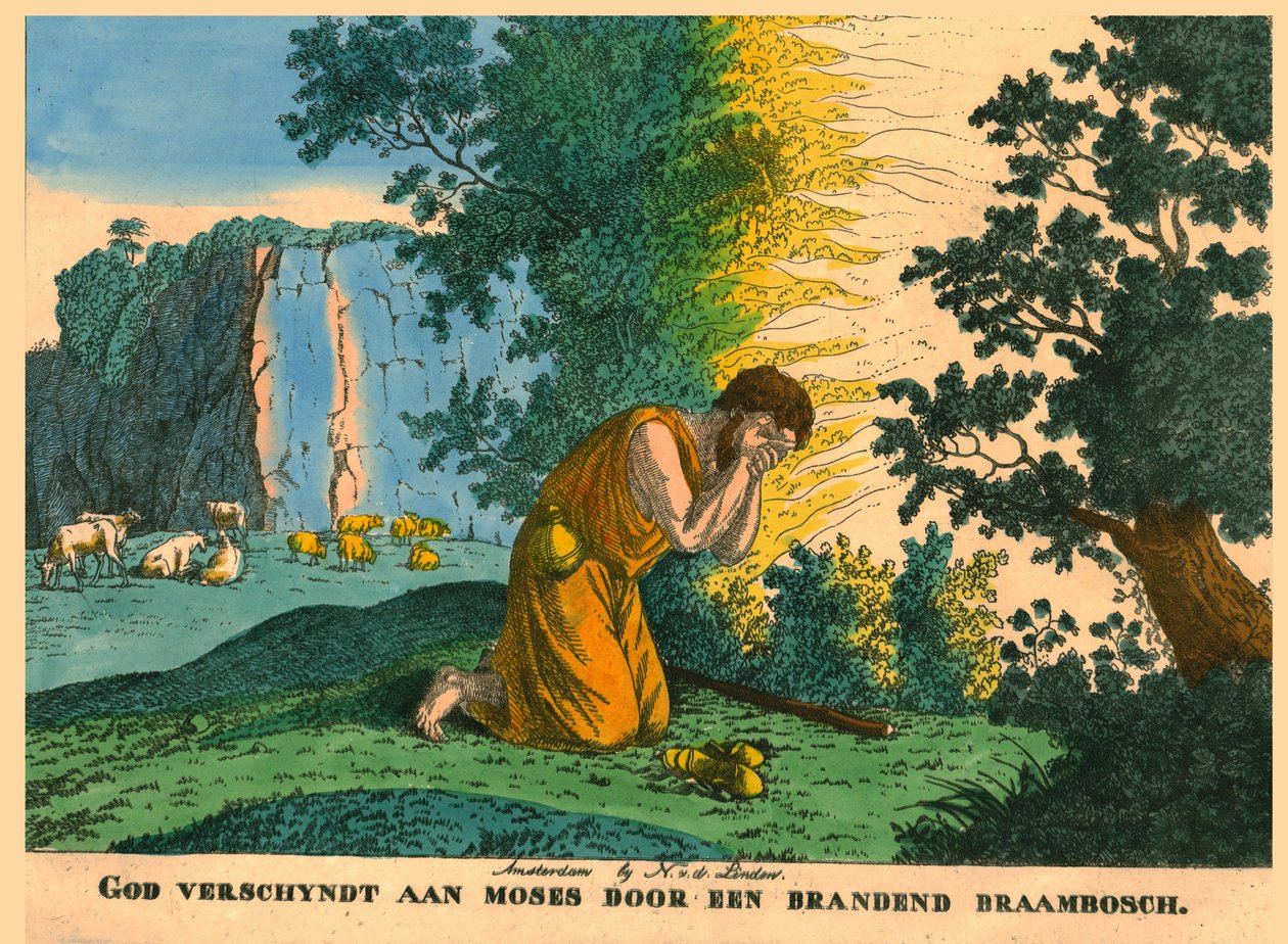 Moses og den brennende busken. av N v d Linden
