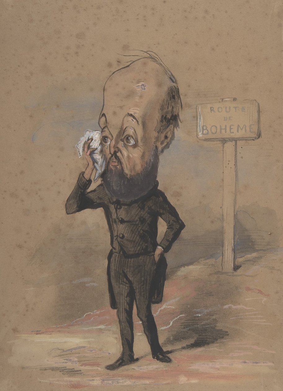 Karikatur av Henri Mürger, 1849-61. av Nadar