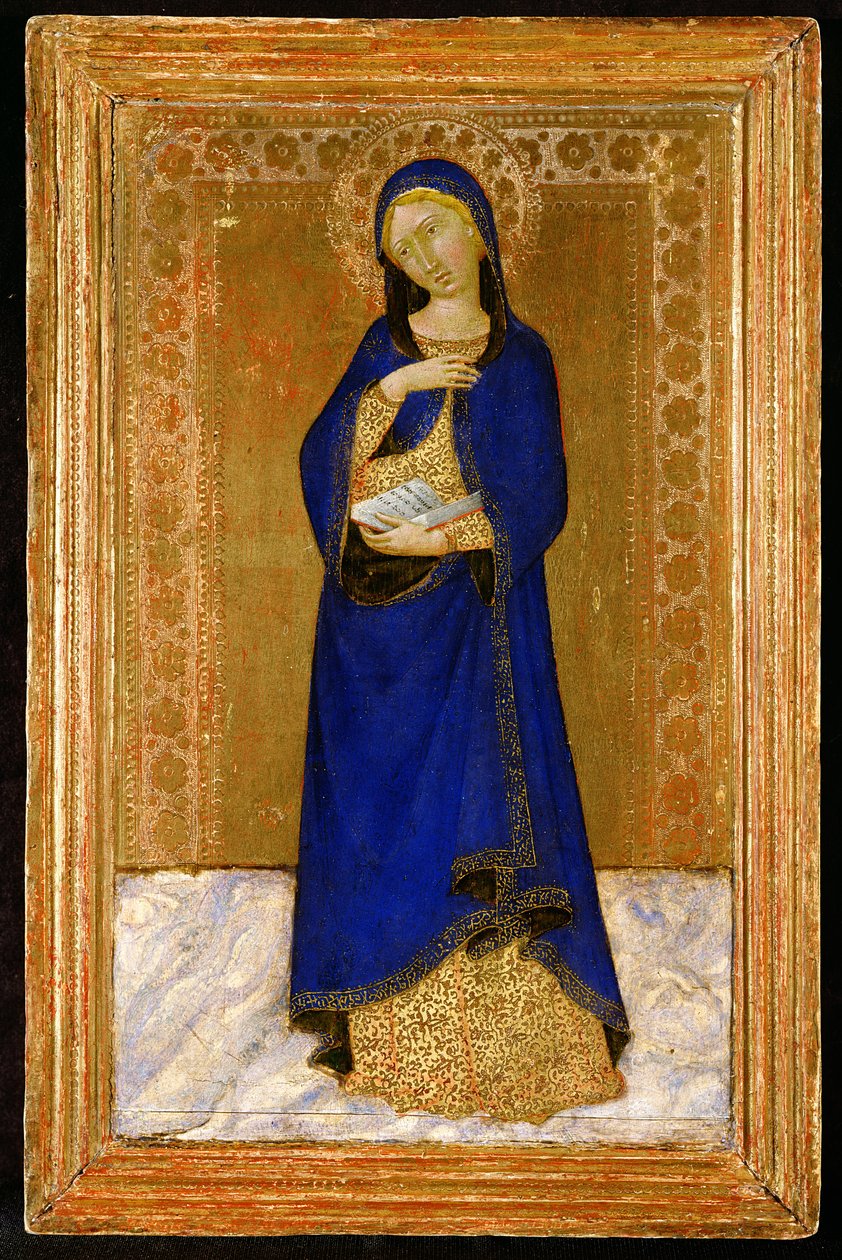 The Virgin Annunciate (tempera på gullpanel) av Naddo Ceccarelli