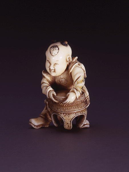 Netsuke, og dag c Chin g Akarako, ca. 1830 (Evory) av Nagahama Sokei