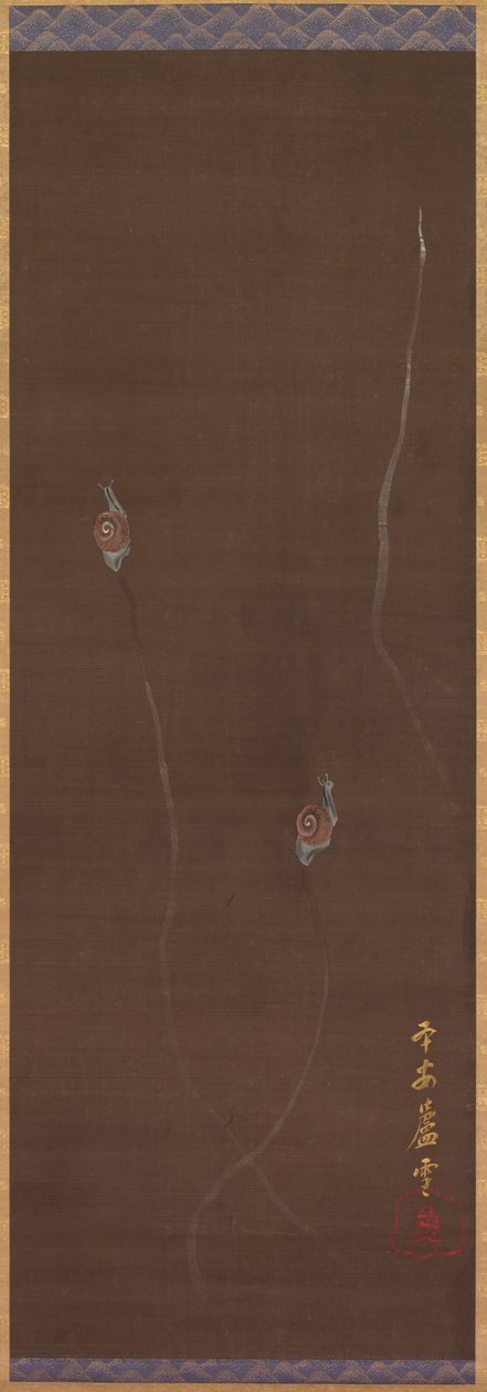 Snegler på en vegg, 1700-tallet. av Nagasawa Rosetsu