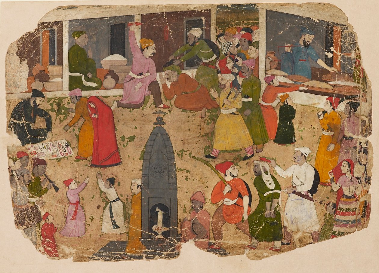 Et bråk i basaren, 1750-1760 av Nainsukh