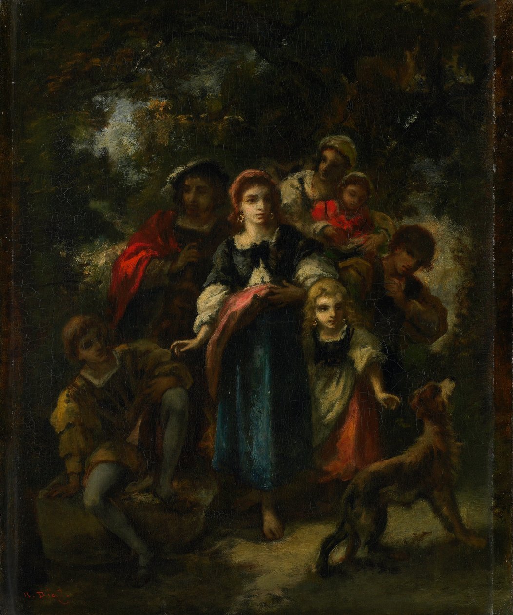 Barn i skogen av Narcisse Virgile Diaz de la Peña