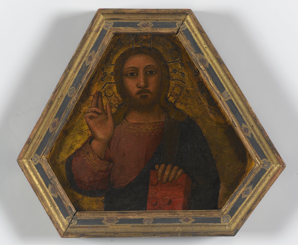 Christ Blessing (tempera og bearbeidet gull på panel) av Nardo di Cione