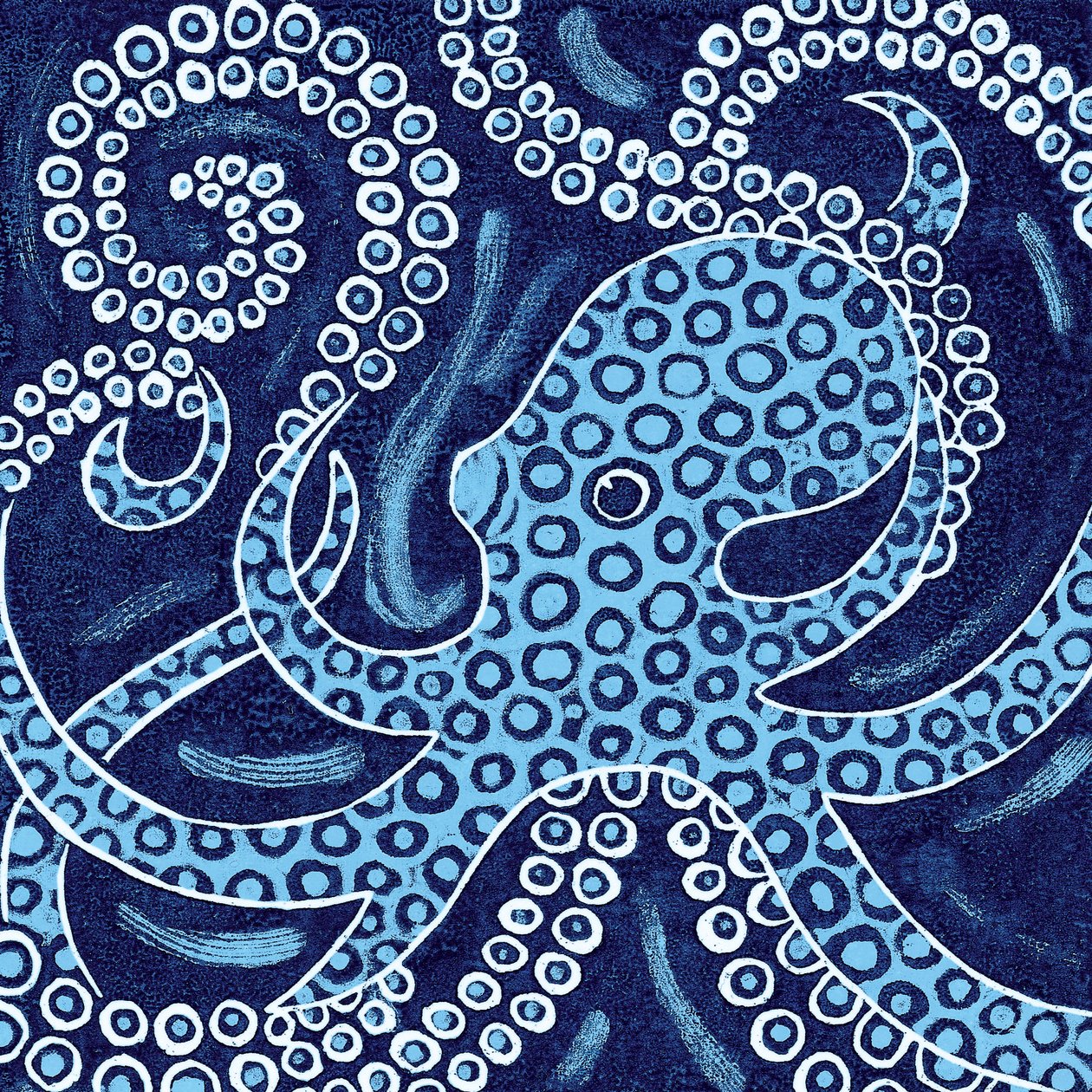Blue Ringed Octopus, 2010 (fargetresnitt) av Nat Morley