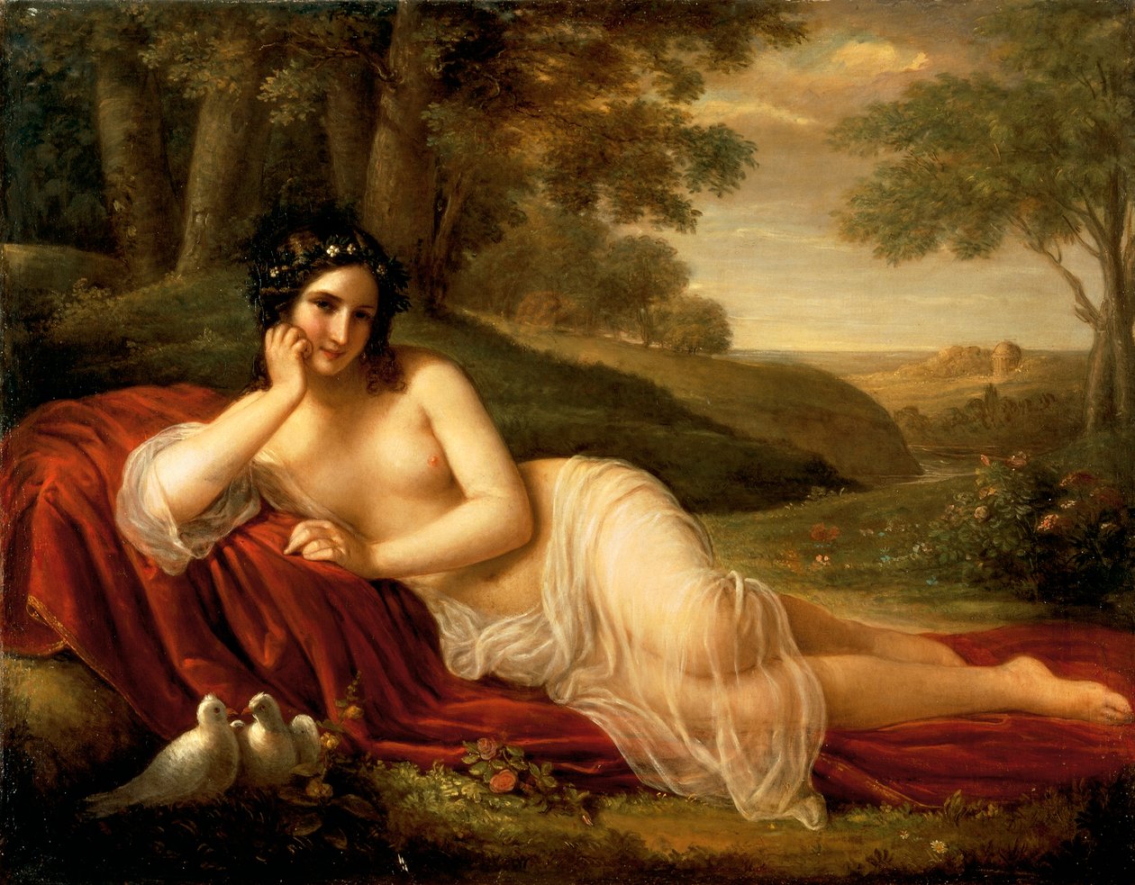 Venus legger seg ned, av Natale Schiavoni (1777-1858) av Natale Schiavoni