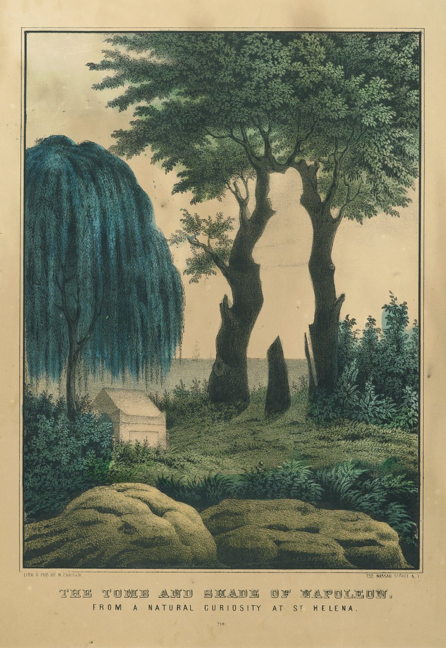 Graven og skyggen til Napoleon, fra en naturlig nysgjerrighet på St. Helena av Nathaniel Currier