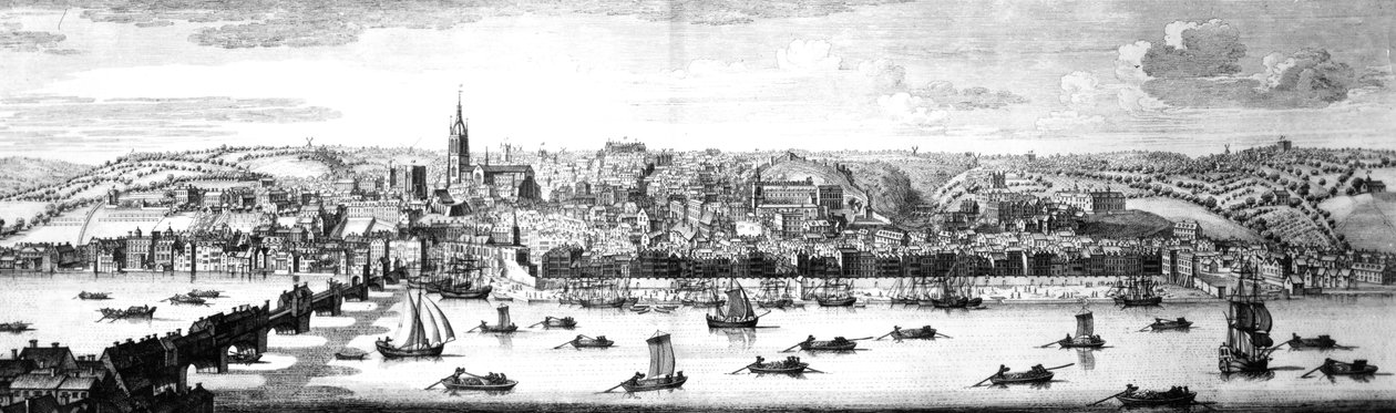 The South-East Prospect of Newcastle Upon Tyne, 1745 av Nathaniel and Samuel Buck