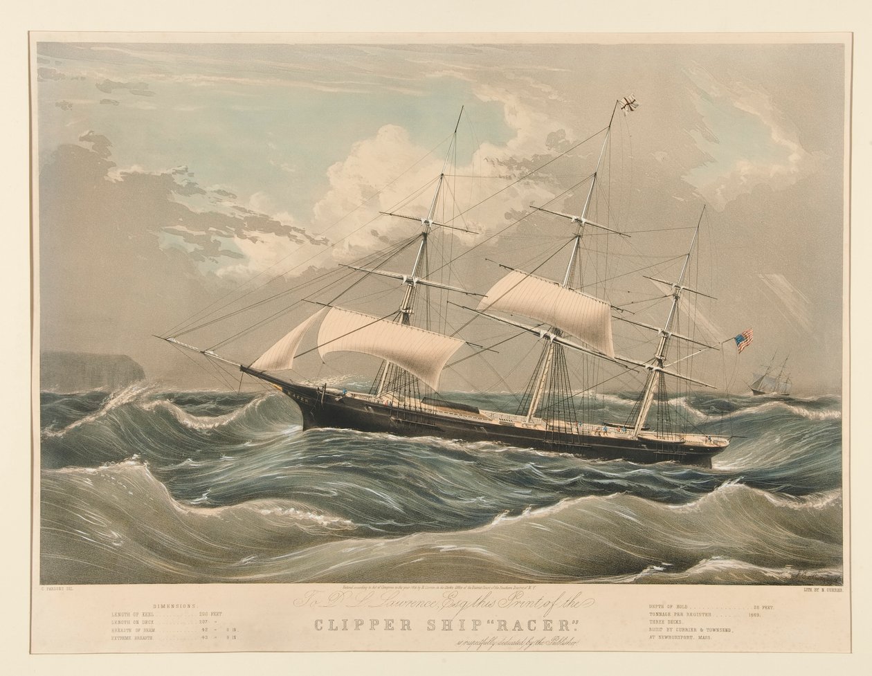 Clipper skip av Nathaniel Currier
