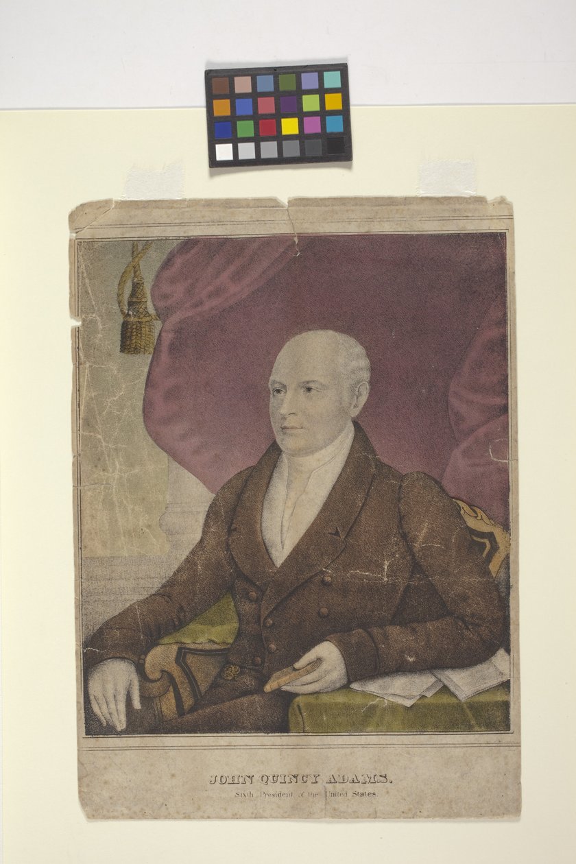 John Quincy Adams (håndfarget litografi) av Nathaniel Currier