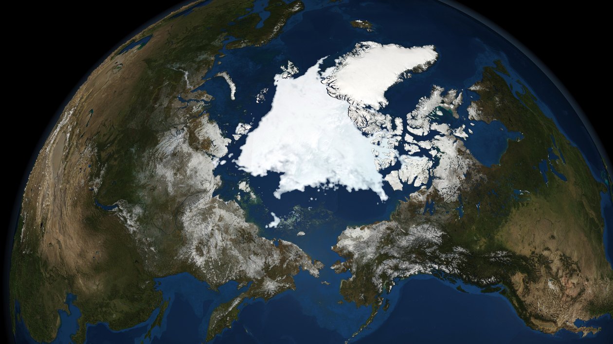 National Snow and Ice Data Center observasjoner av isdekningen i Arktis i 2008, den nest laveste mengden registrert. Kreditt NASA: Science Earth Geology Oceanography av National Aeronautics and Space Administration National Aeronautics and Space Administration