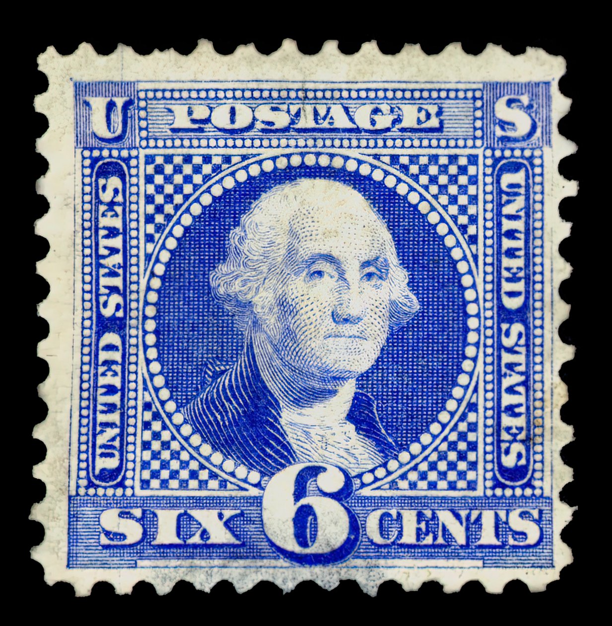 6c Washington re-utgave singel, 1875. av National Bank Note Company