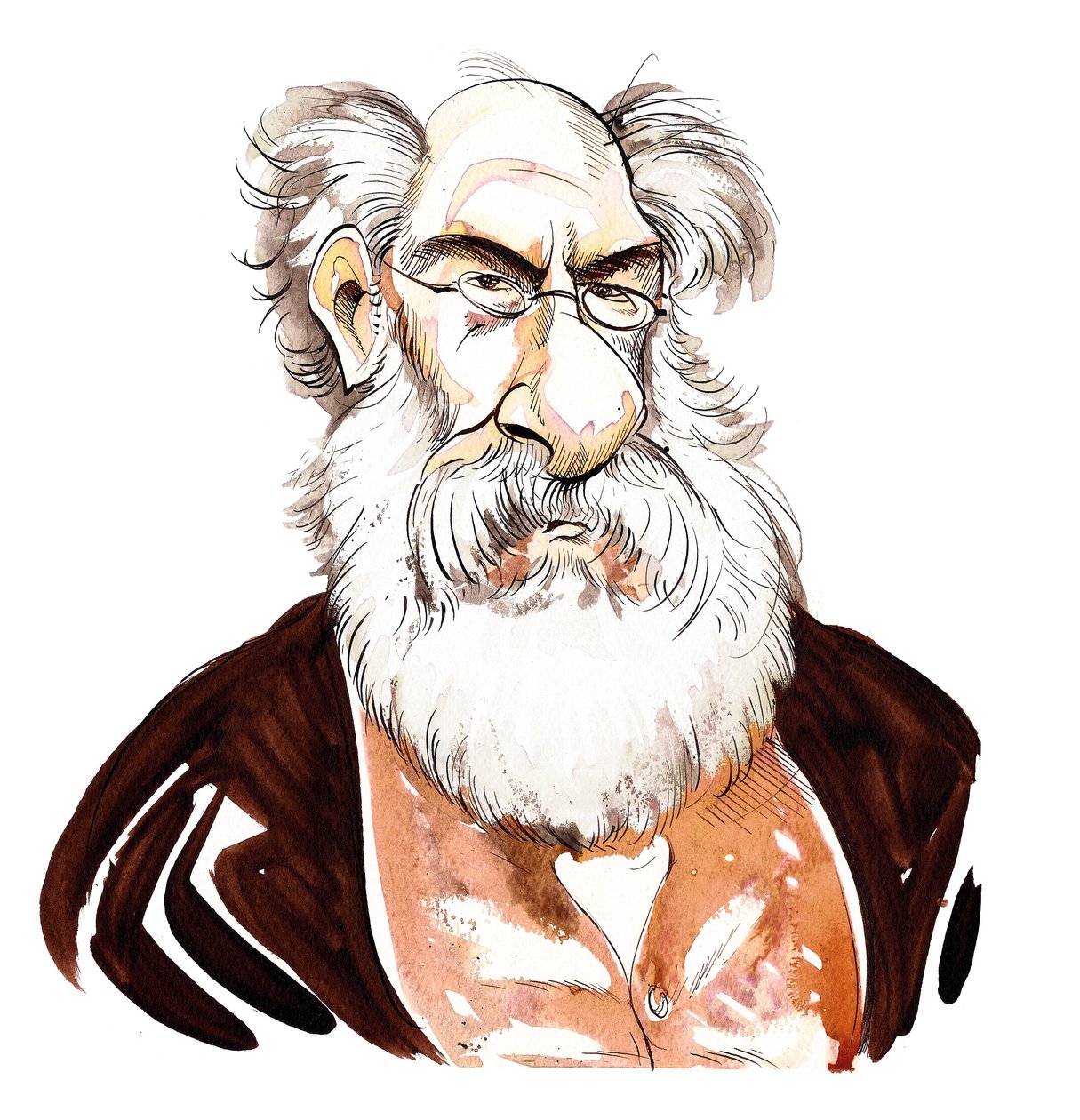 Anthony Trollope - fargekarikatur av engelsk forfatter (1815-82) av Neale Osborne