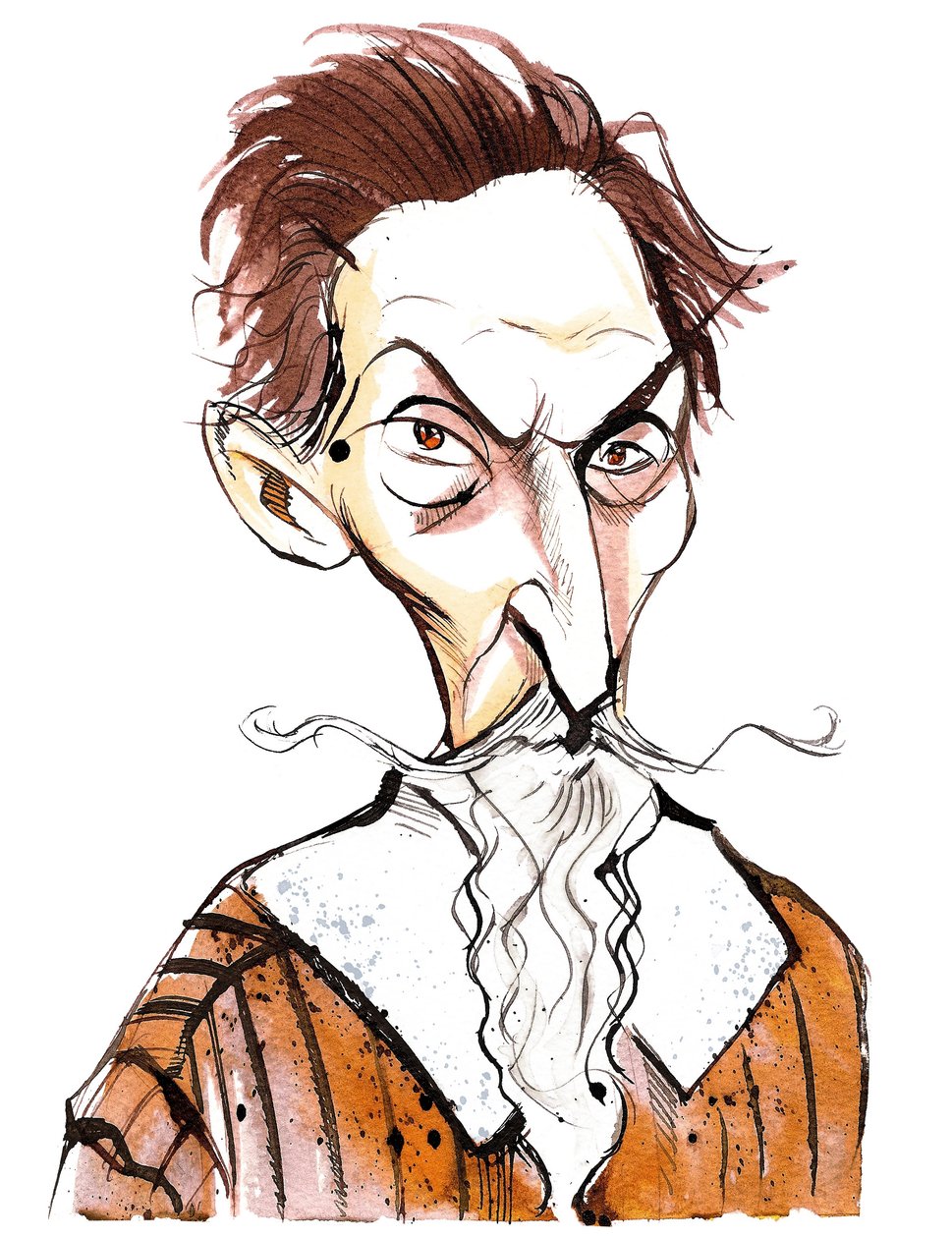 Claudio Monteverdi (1567 - 1643) italiensk komponist, gambist, sanger og romersk-katolsk prest, karikatur av Neale Osborne