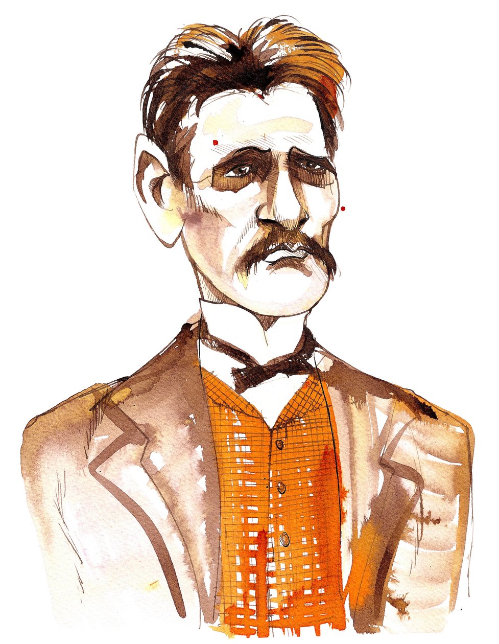 Jean Sibelius, karikert som en yngre mann av Neale Osborne