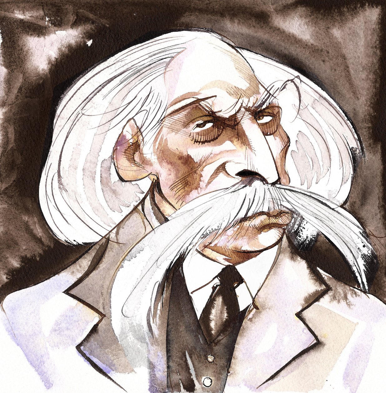 Karoly Goldmark - Karl Goldmark (ungarsk komponist, 1830-1915) fargekarikatur av Neale Osborne