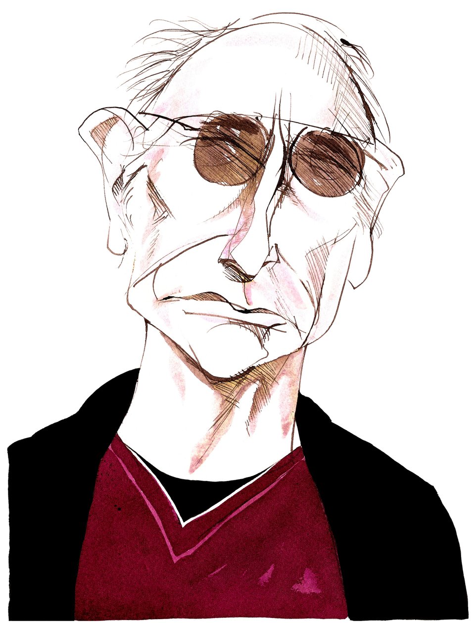 Larry David - karikatur av amerikansk komedieforfatter, skuespiller og produsent, født 1947 av Neale Osborne