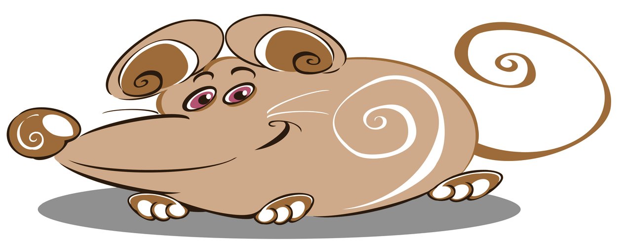 Curly Brown Mouse - tegneserie av Neale Osborne