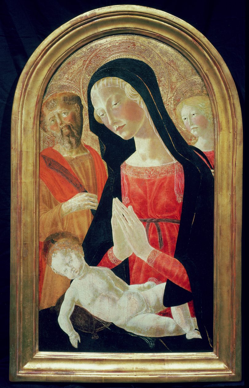 Madonna og barn (tempera på panel) av Neroccio di Landi
