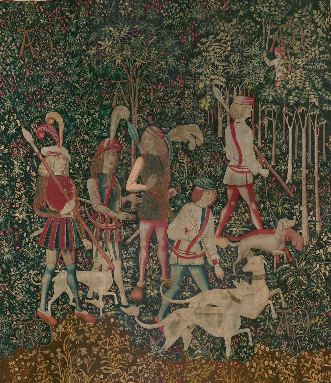 The Hunters Enter the Woods, ca. 1500 av Netherlandish School