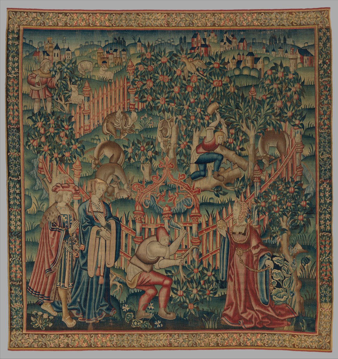 Vedhoggere arbeider i en hjortepark, ca. 1515-35 av Netherlandish School