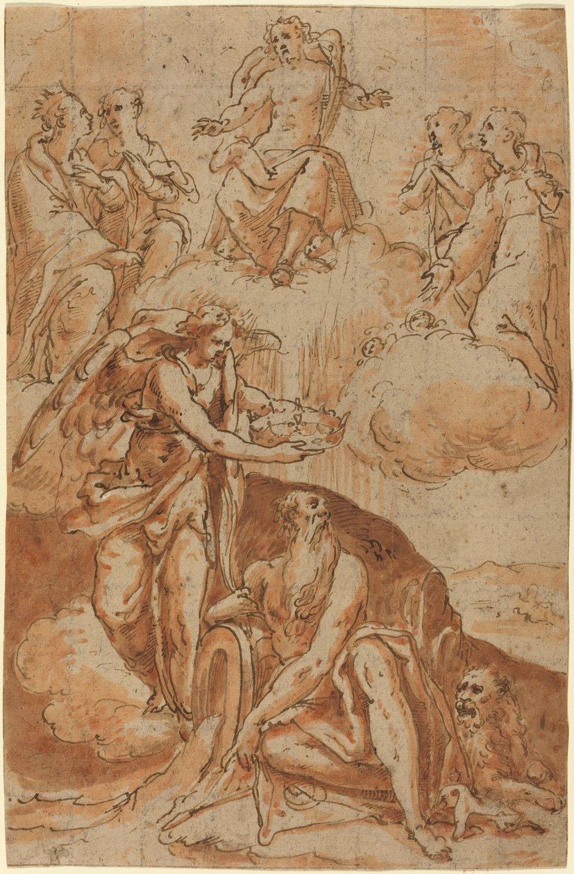 Saint Hieronymus (?) av Netherlandish 16th Century