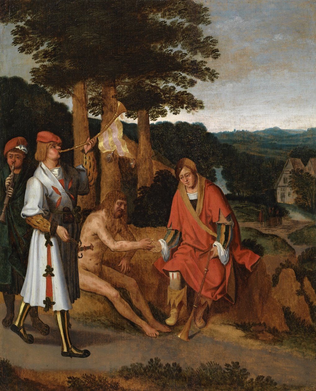Job og hans trøstere, ca. 1530-40 av Netherlandish School
