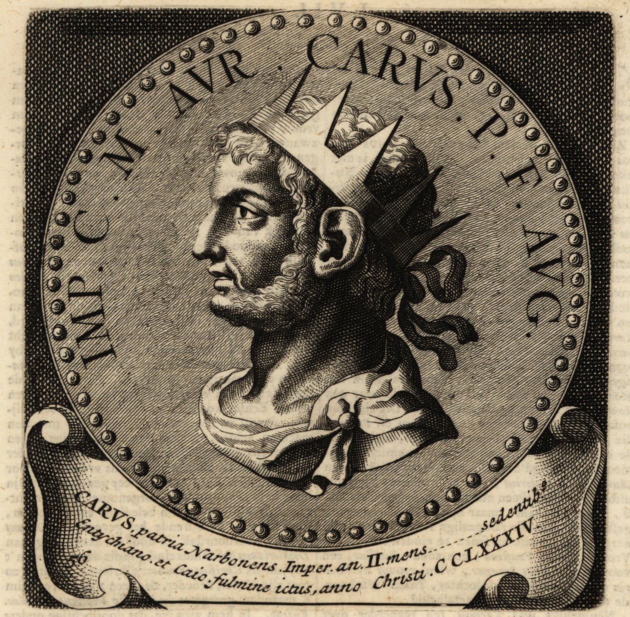 Portrett av den romerske keiseren Carus. av Netherlandish School