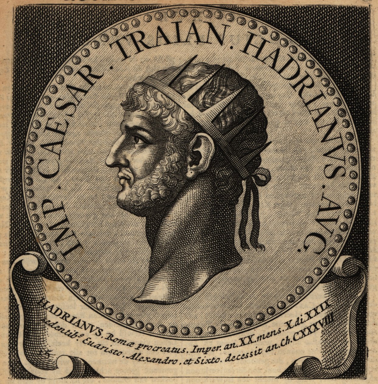 Portrett av den romerske keiseren Hadrian. av Netherlandish School