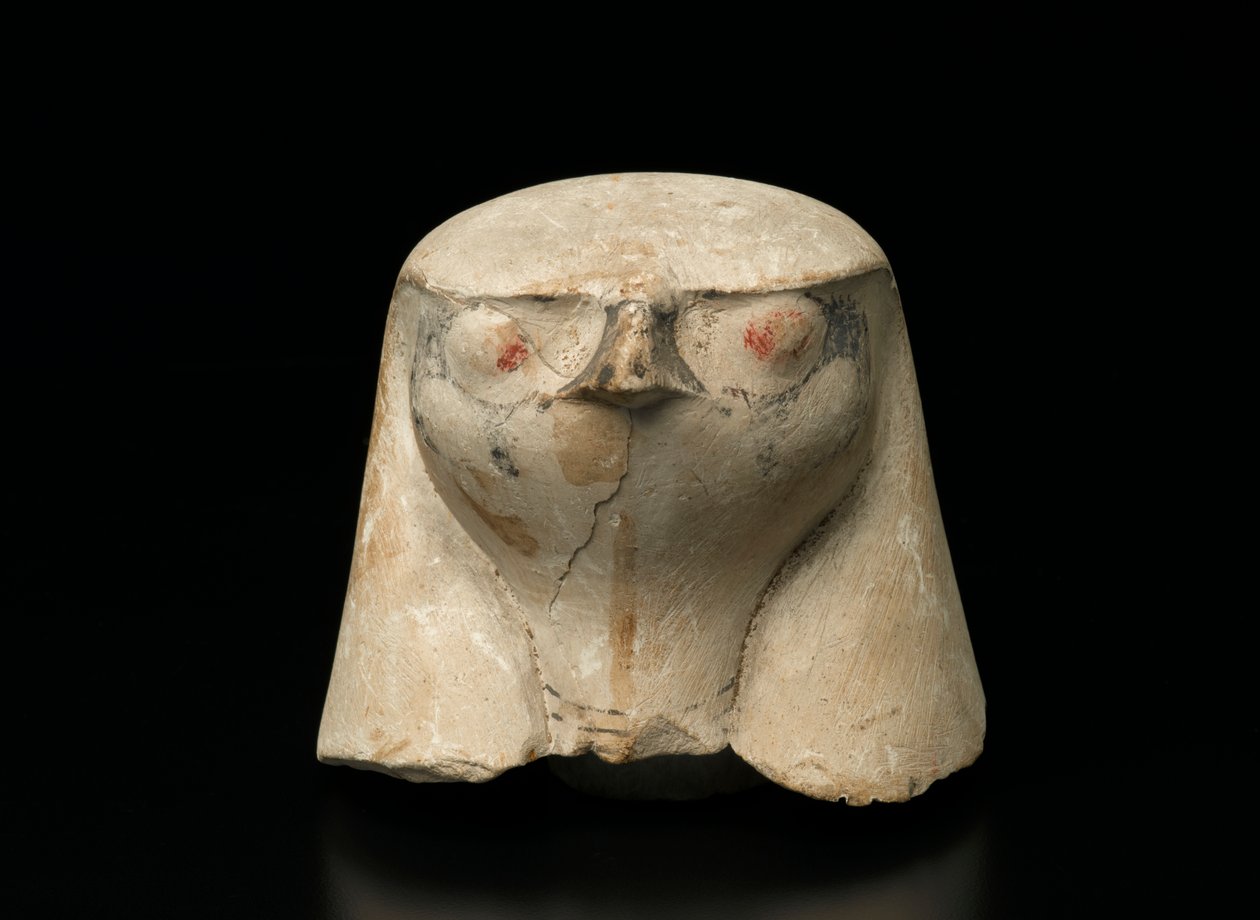 Falkehodet deksel av en baldakinkrukke, 19.-20. dynasti (kalkstein) Baldakinkrukke (kalkstein) av New Kingdom Egyptian