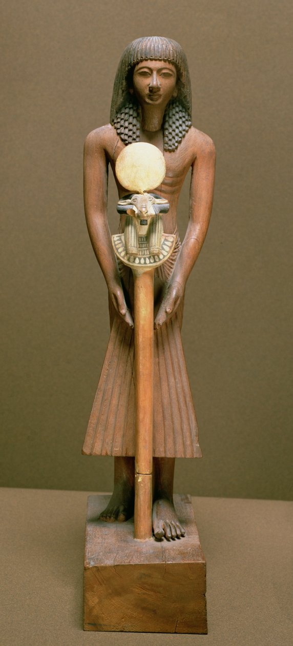 Fanebærer med ramhodet standard (kariob-ved) av New Kingdom Egyptian