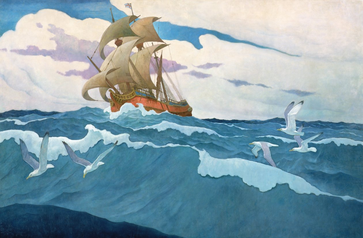 The Coming of the Mayflower i 1620, 1941 av Newell Convers Wyeth