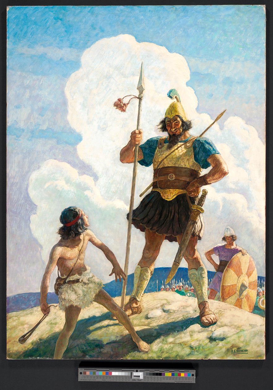 David og Goliat, ca. 1939 (maleri) av Newell Convers Wyeth
