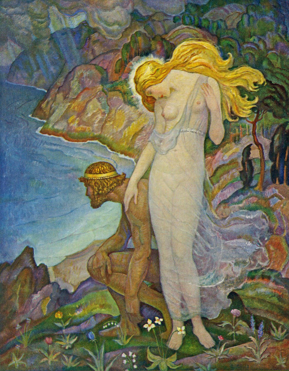 Odysseus og Calypso av Newell Convers Wyeth