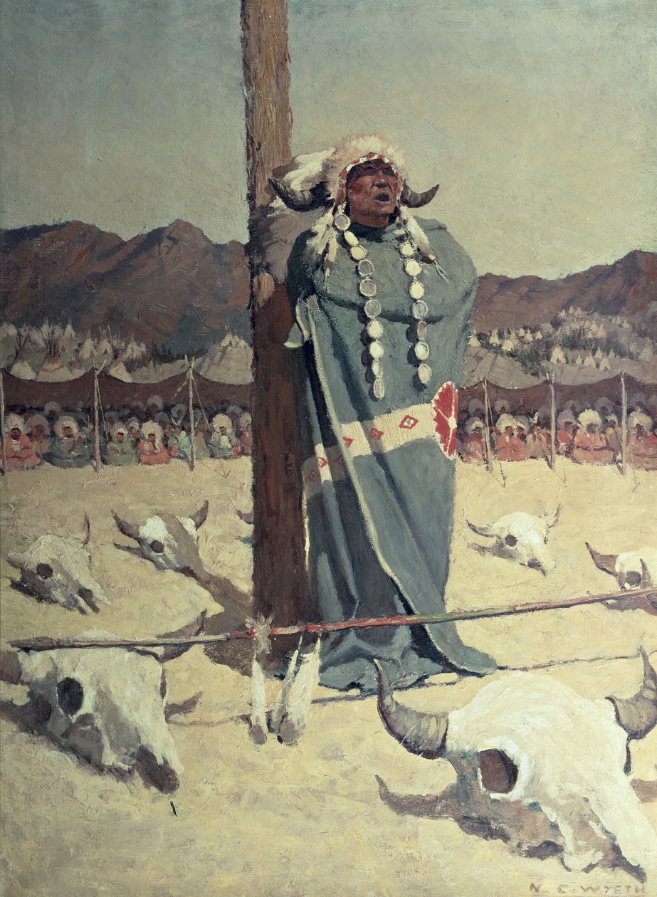 Petitionen (olje på lerret) av Newell Convers Wyeth