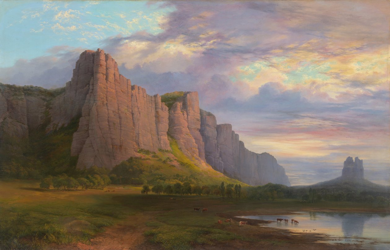 Mount Arapiles og Mitre Rock av Nicholas Chevalier