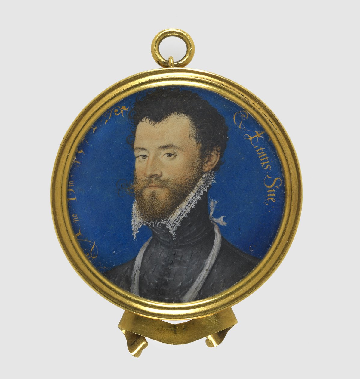 Portrettminiatyr av en ukjent mann, 1572 (wc på vellum) av Nicholas Hilliard