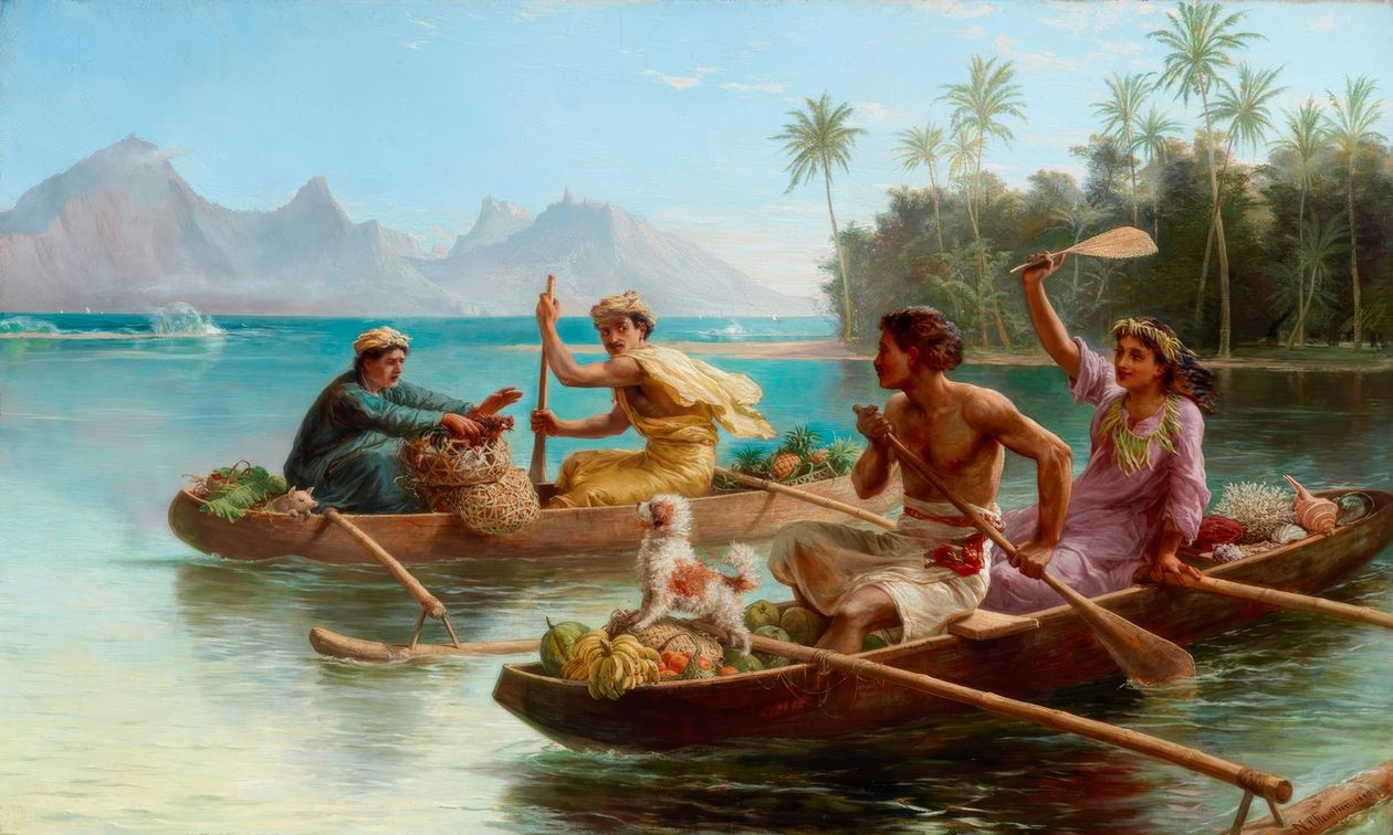 N.Chevalier, Race to the Market, Tahiti av Nicholas Chevalier