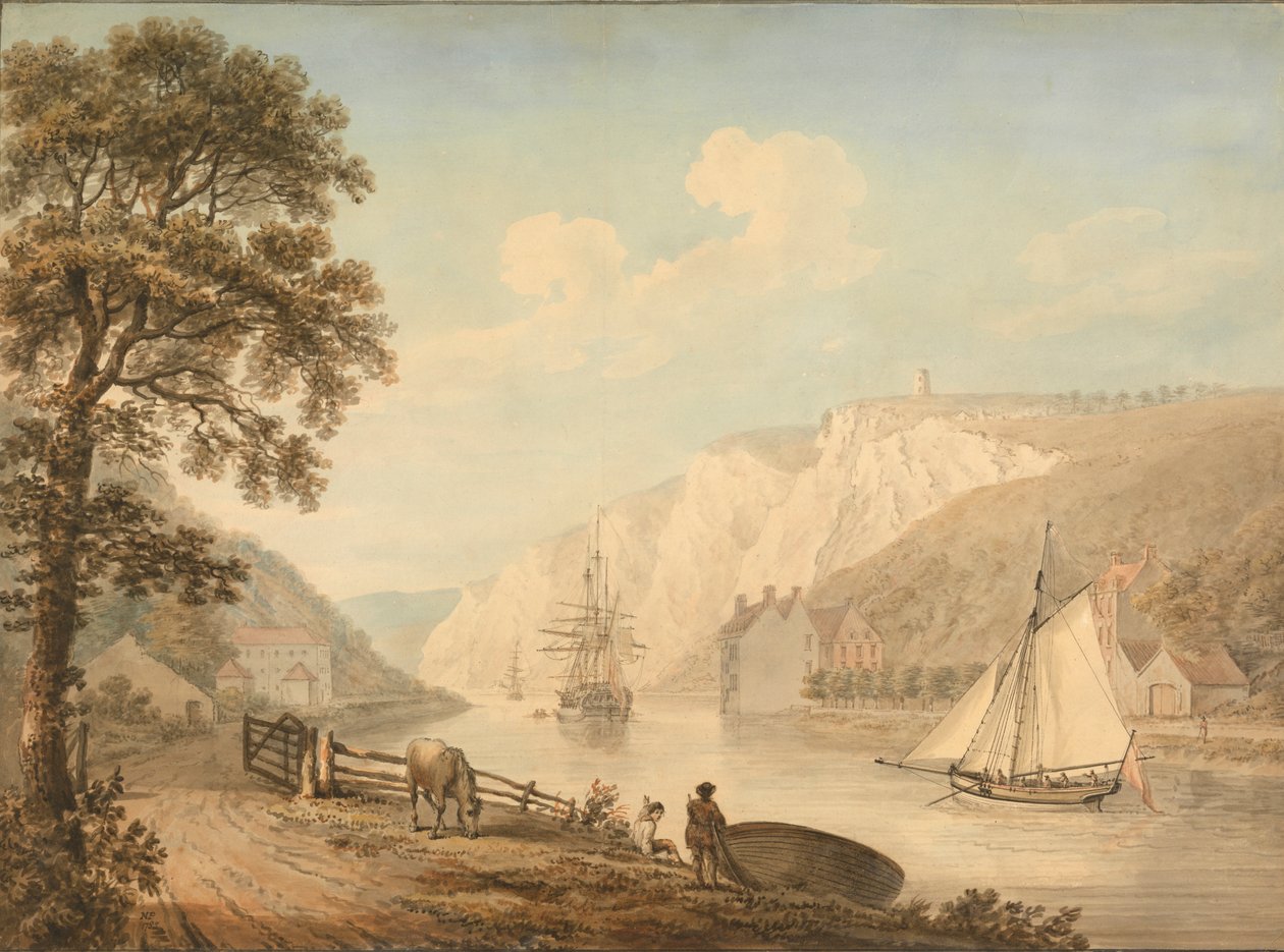 The River Avon: med passerende fartøy av Nicholas Pocock