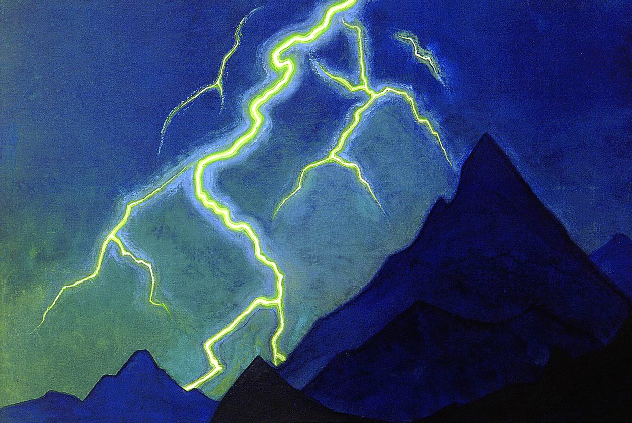 Call of the Heaven, Lightning, ca. 1935-36 av Nicholas Roerich
