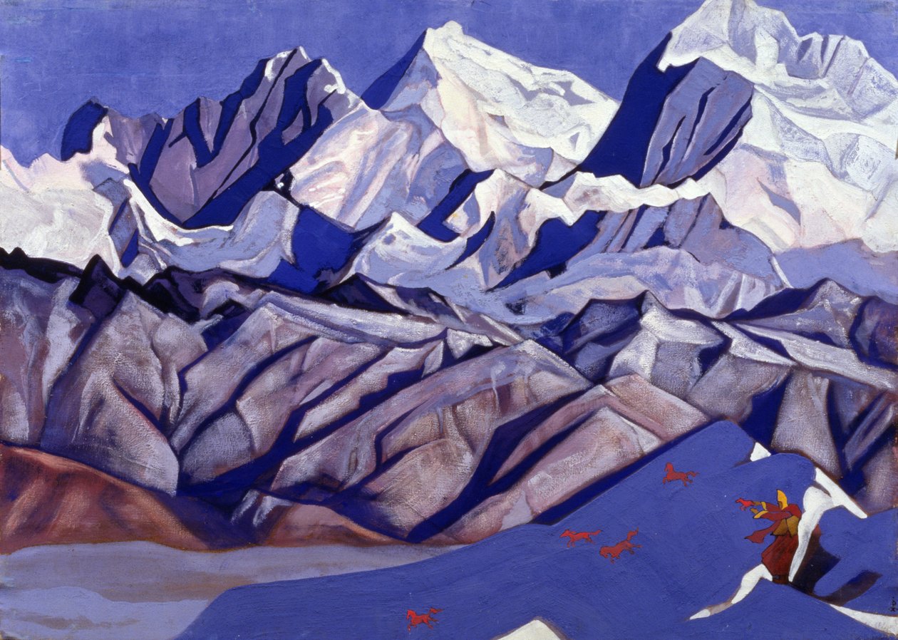 Røde hester, 1925 av Nicholas Roerich