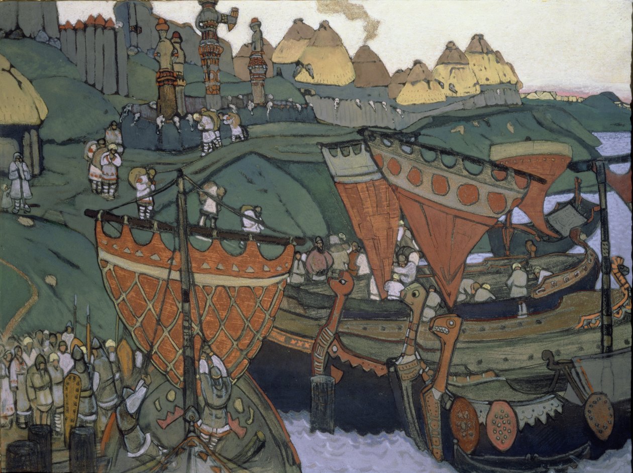 Slaverne ved Dnepr, 1905 av Nicholas Roerich