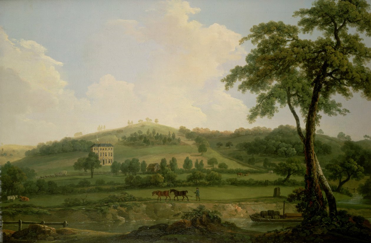 Utsikt over Oakage Hall, Colwich av Nicholas Thomas Dall