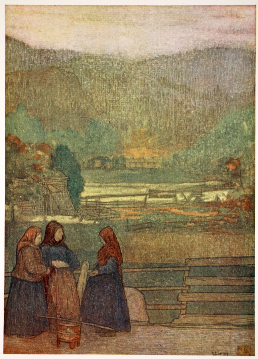 Landkvinner som selger bær på veien til Storen, 1905 av Nico Jungman