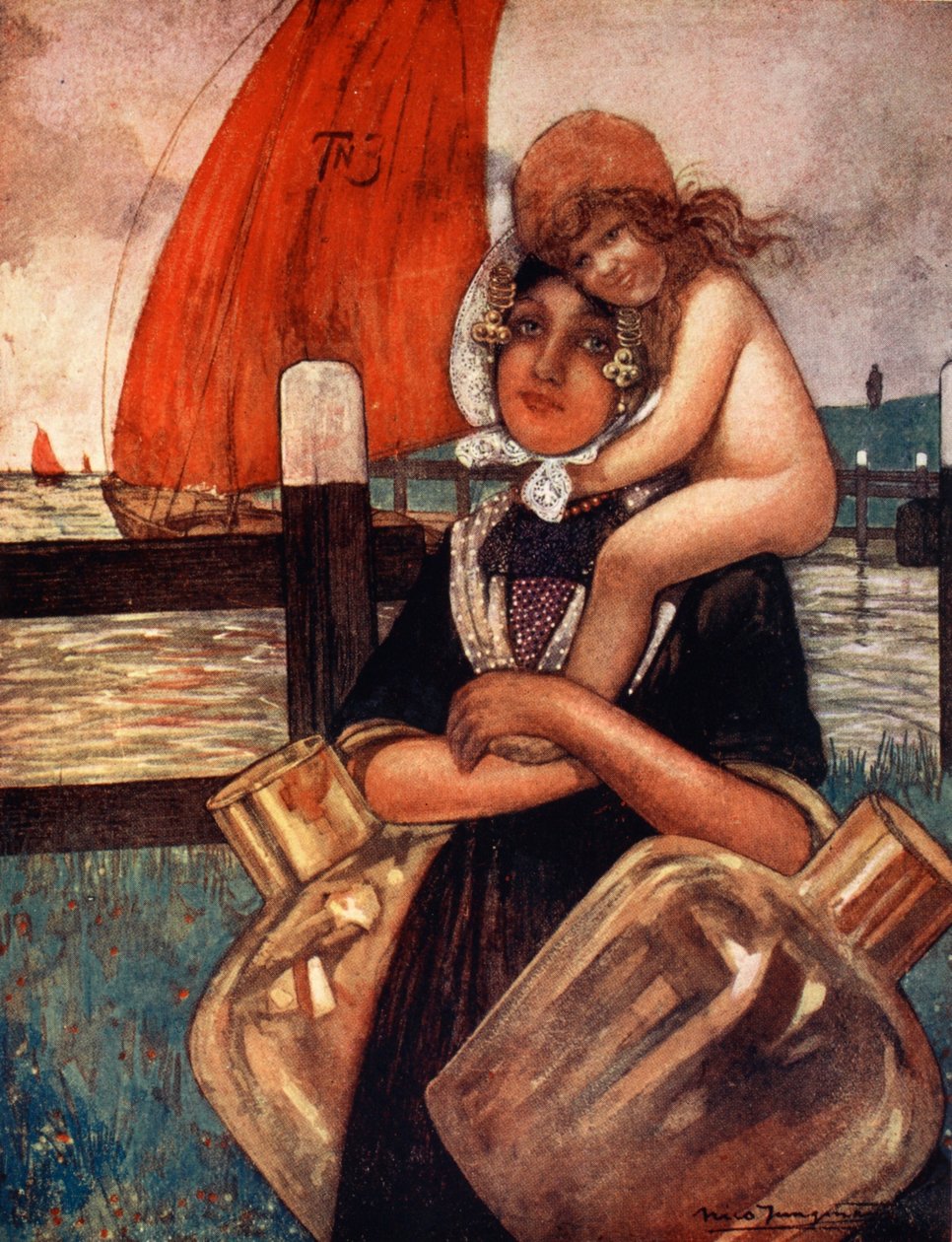 Mor og baby, 1904 av Nico Jungman