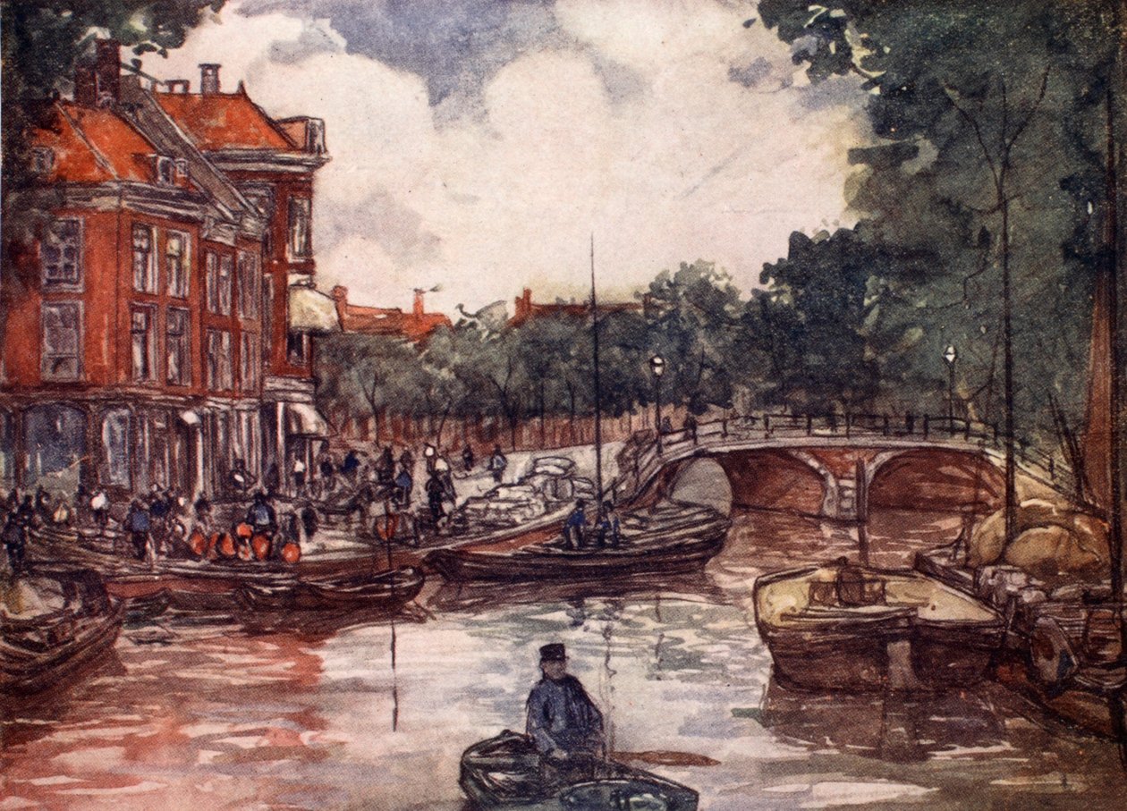 Fiskebroen, Leiden, 1904 av Nico Jungman