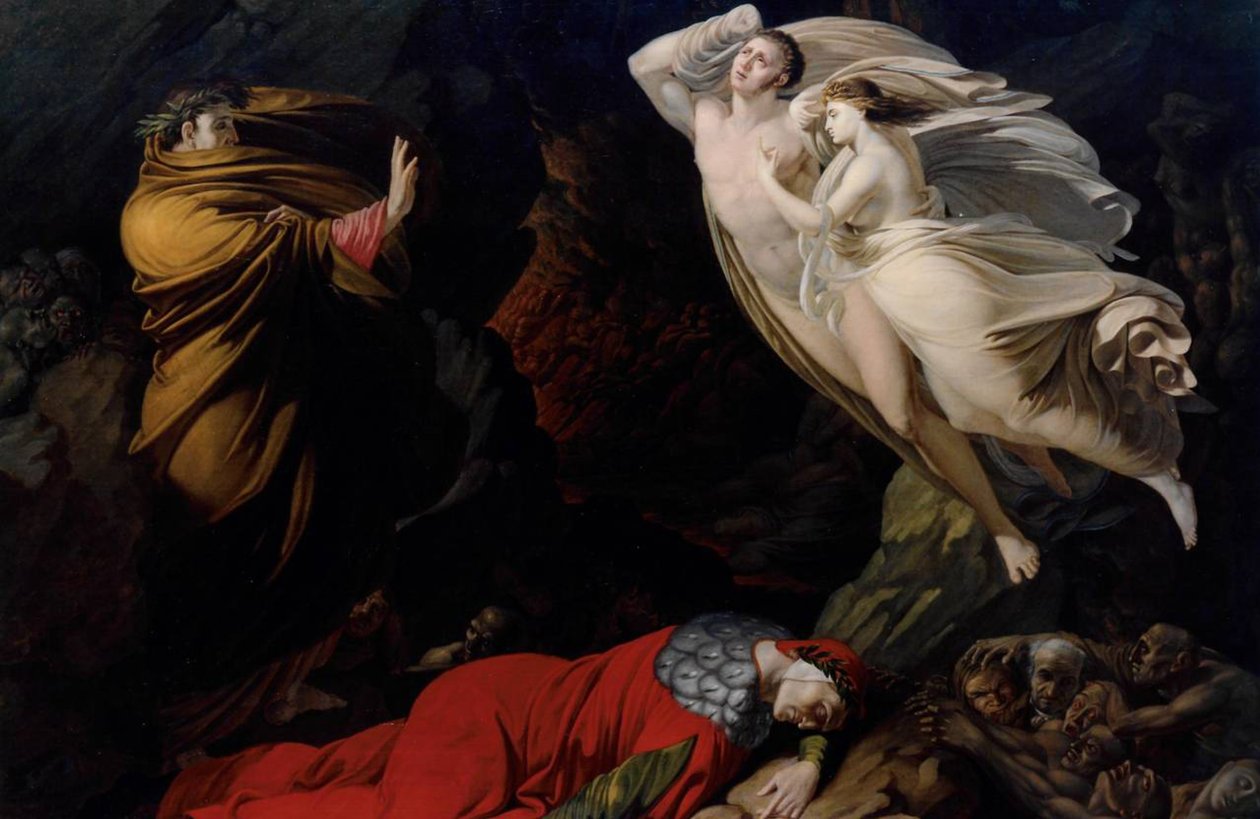 Francesca da Rimini i Dantes helvete, 1810. av Nicola Monti