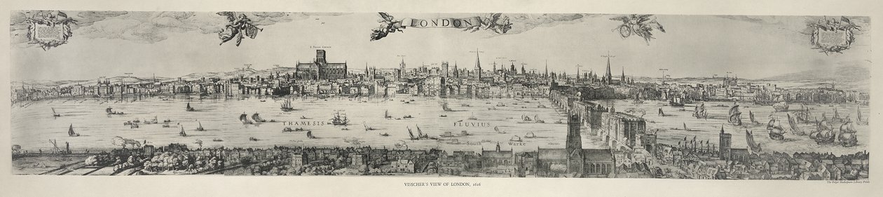 Panorama over London, 1616 av Nicolaes Jansz Visscher